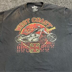 West Coast Choppers Tee 2XL Distressed Biker Motorcycle Graphic Shirt
